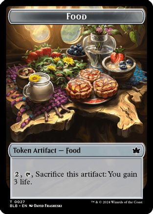 Food // Pawpatch Recruit Double-Sided Token (BLB-27 // 21) - Bloomburrow Foil