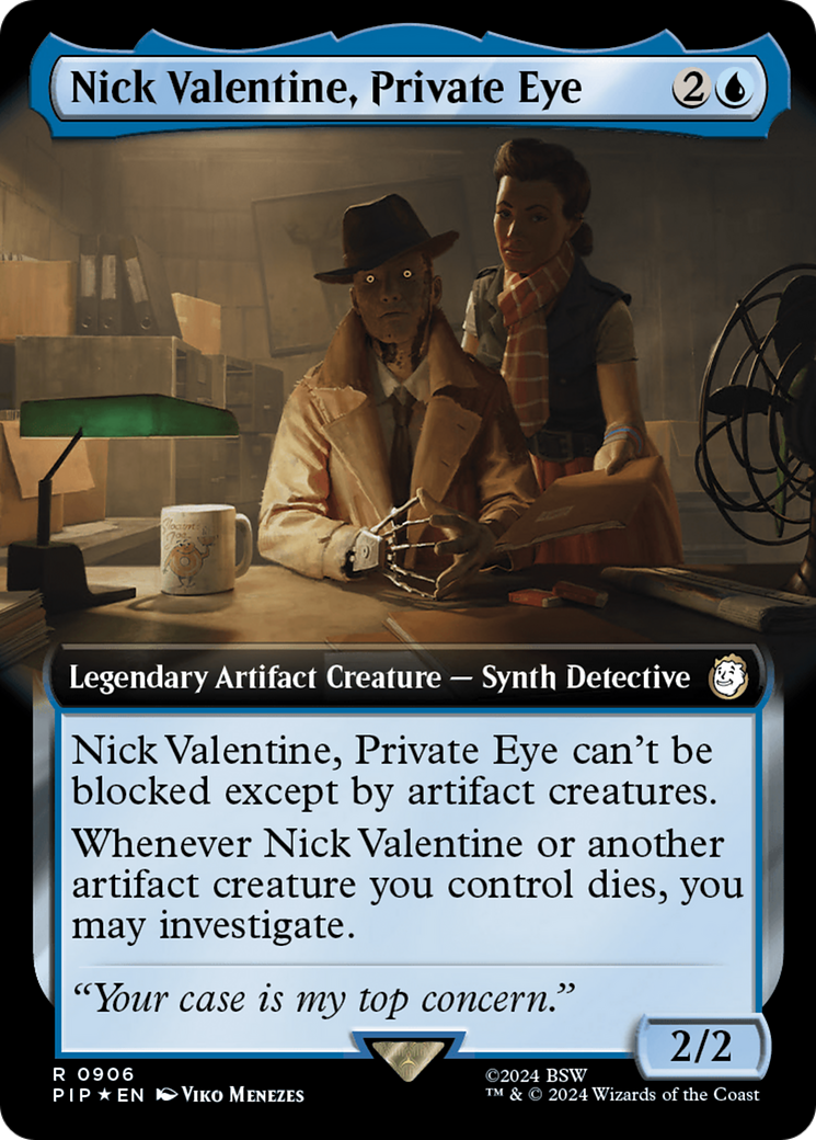 Nick Valentine, Private Eye (Extended Art) (Surge Foil) [Fallout] | The CG Realm