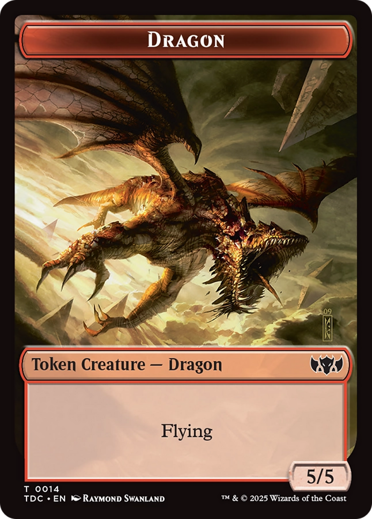 Frog Lizard // Dragon (0014) Double-Sided Token (TDC-21 // 14) - Commander: Tarkir: Dragonstorm