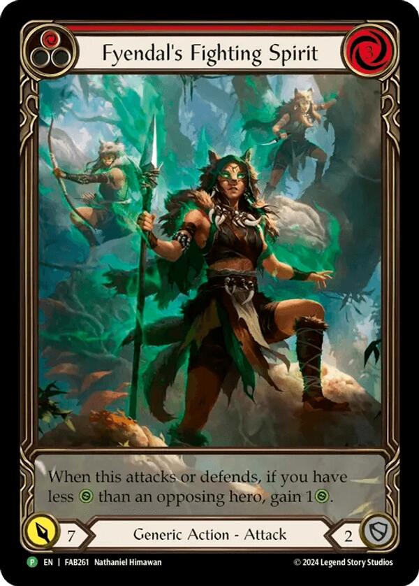 Fyendal's Fighting Spirit (Red) [FAB261] (Promo)  Rainbow Foil | The CG Realm