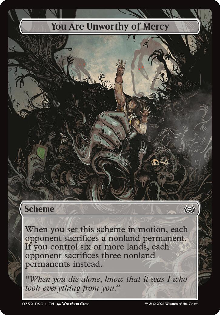You Are Unworthy of Mercy (Full Art) (A:DSC-359) - Duskmourn: House of Horror Commander