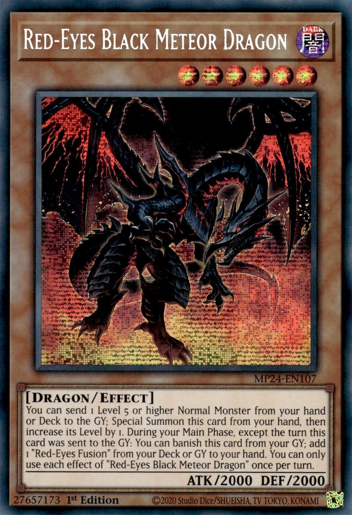 Red-Eyes Black Meteor Dragon [MP24-EN107] Prismatic Secret Rare | The CG Realm