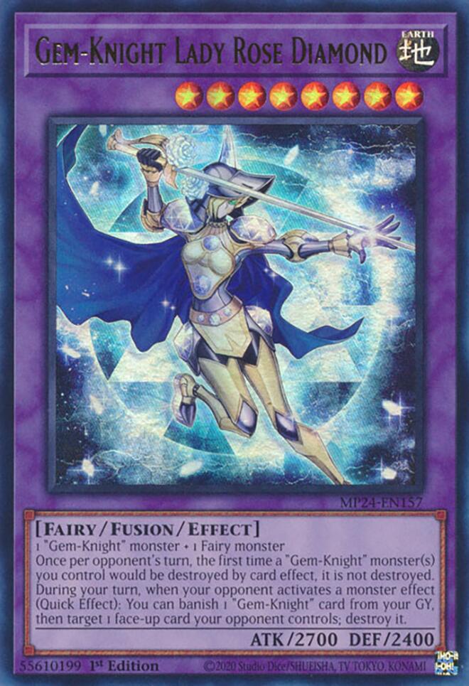 Gem-Knight Lady Rose Diamond (MP24-EN157) - 25th Anniversary Tin: Dueling Mirrors 1st Edition