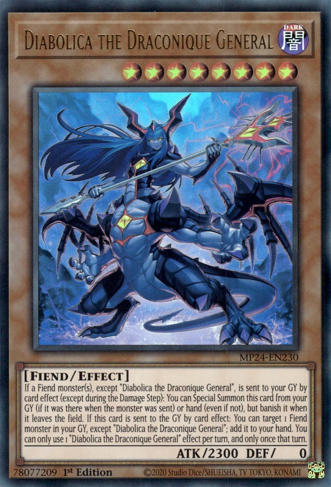 Diabolica the Draconique General [MP24-EN230] Ultra Rare | The CG Realm