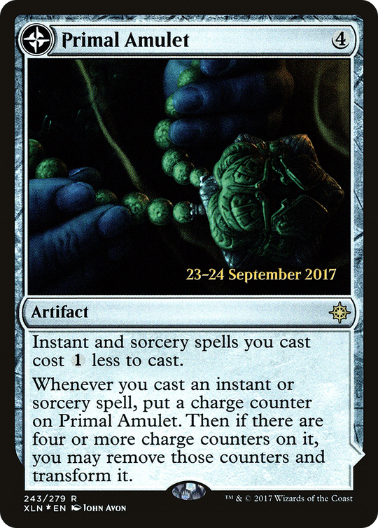 Primal Amulet (PRE-243) - Ixalan Promos: (compasslanddfc) Foil