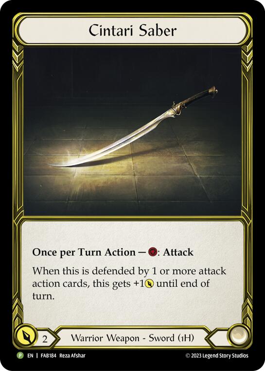 Cintari Saber [FAB184] (Promo)  Cold Foil | The CG Realm