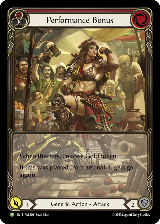 Performance Bonus (Red) (Cold Foil) [FAB202] (Promo)  Rainbow Foil | The CG Realm