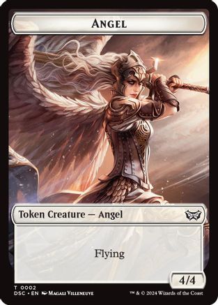 Angel // Glimmer Double-Sided Token (DSC-2 // 4) - Commander: Duskmourn: House of Horror