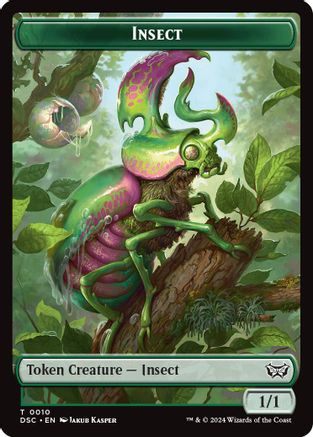 Insect (0010) //Manifest Double-Sided Token (DSC-10 // 18) - Commander: Duskmourn: House of Horror