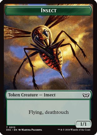 Insect (0012) // Spider Double-Sided Token (DSC-12 // 16) - Commander: Duskmourn: House of Horror