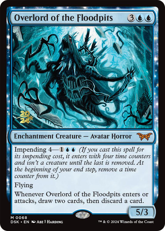 Overlord of the Floodpits (PRE-068) - Duskmourn: House of Horror Promos: (enchantment) Foil