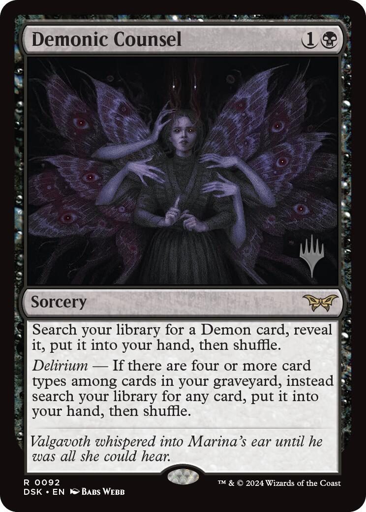 Demonic Counsel (Promo Pack) [Duskmourn: House of Horror Promos] | The CG Realm