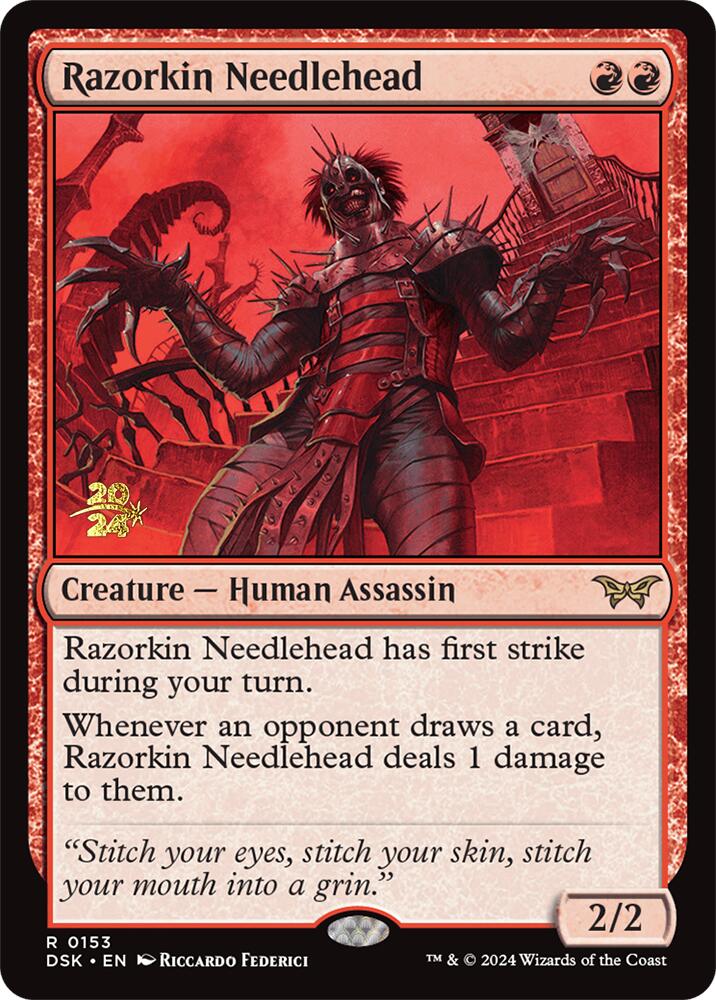 Razorkin Needlehead (PRE-153) - Duskmourn: House of Horror Promos Foil