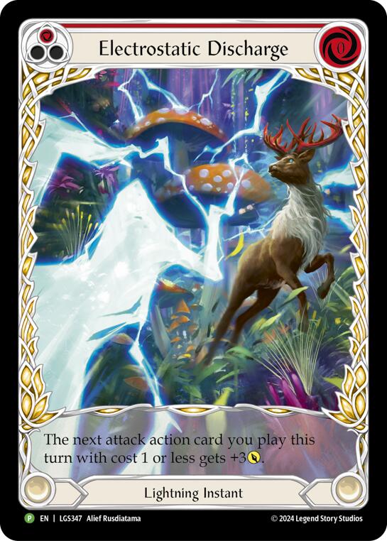 Electostatic Discharge (Red) (Extended Art) [LGS347] (Promo)  Rainbow Foil | The CG Realm