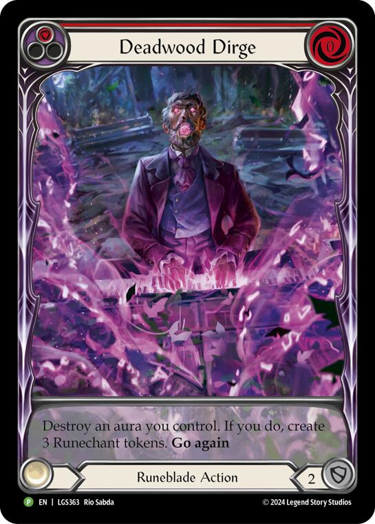 Deadwood Dirge (Red) (Extended Art) [LGS363] (Promo)  Rainbow Foil | The CG Realm