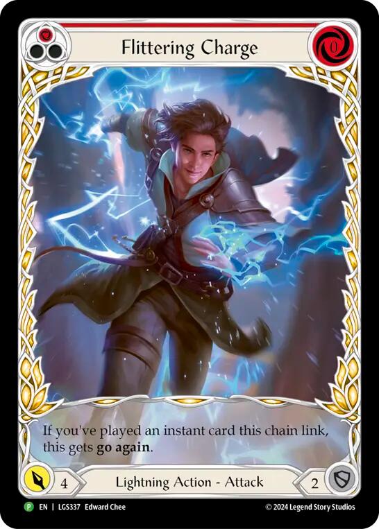 Flittering Charge (Red) (Extended Art) [LGS337] (Promo)  Rainbow Foil | The CG Realm
