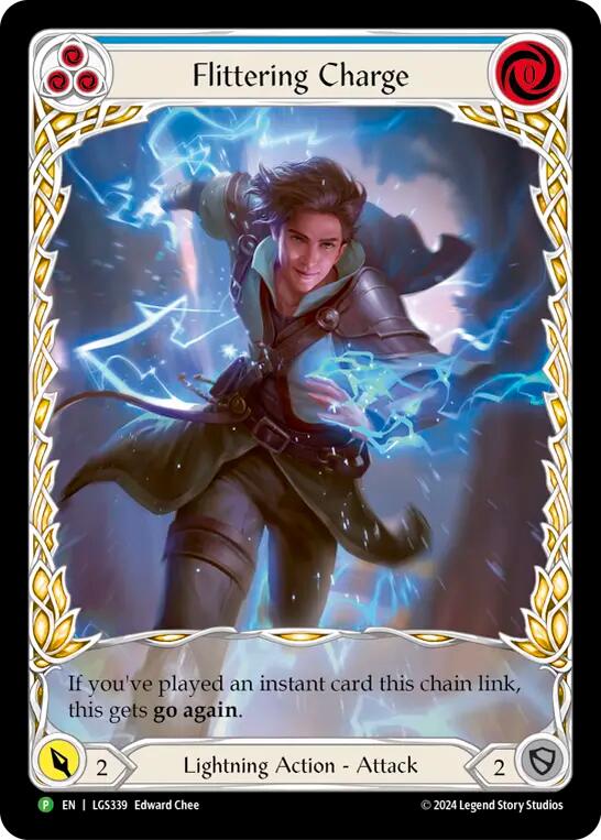 Flittering Charge (Blue) (Extended Art) [LGS339] (Promo)  Rainbow Foil | The CG Realm