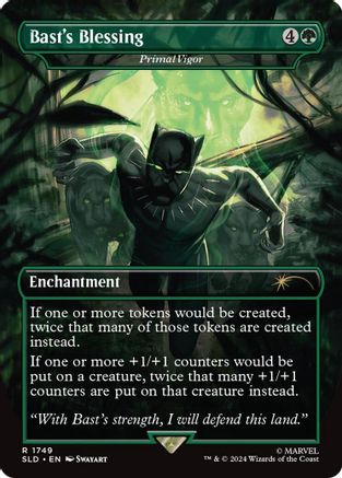 Bast's Blessing - Primal Vigor (Rainbow Foil) (SLD-1749) - Secret Lair Drop Foil