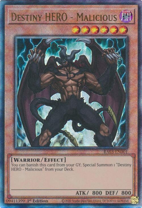Destiny HERO - Malicious (UTR) [RA03-EN001] Prismatic Ultimate Rare | The CG Realm