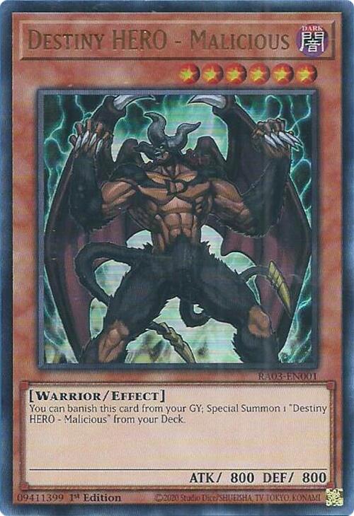 Destiny HERO - Malicious (UR) [RA03-EN001] Ultra Rare | The CG Realm