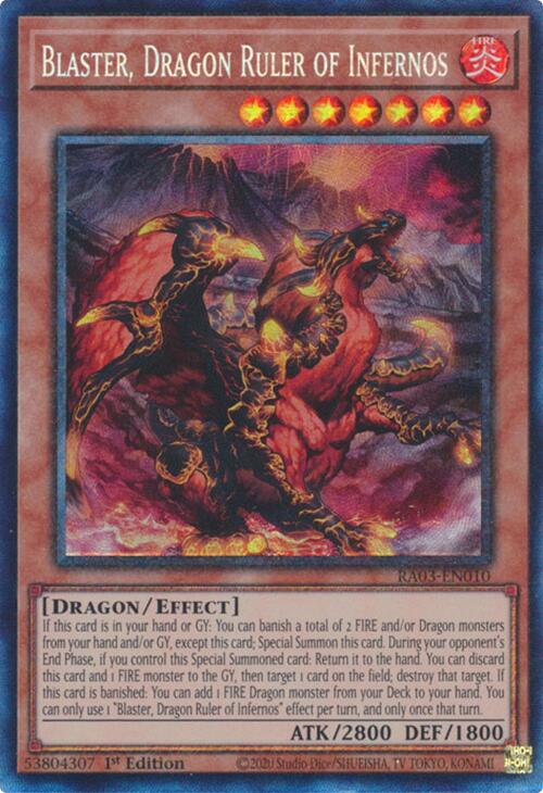 Blaster, Dragon Ruler of Infernos (CR) [RA03-EN010] Prismatic Collector's Rare | The CG Realm