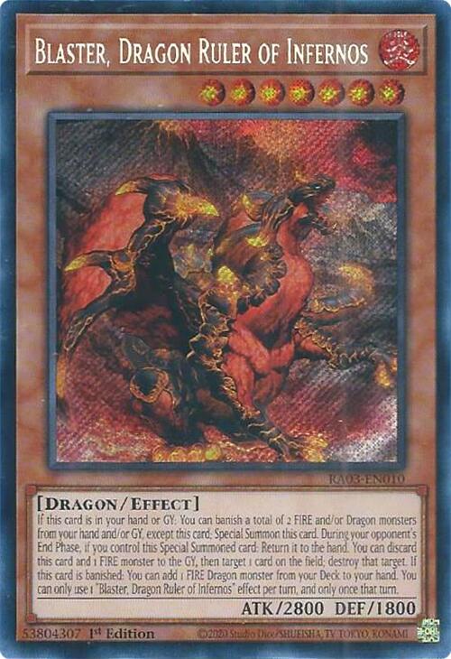 Blaster, Dragon Ruler of Infernos (Secret Rare) [RA03-EN010] Secret Rare | The CG Realm