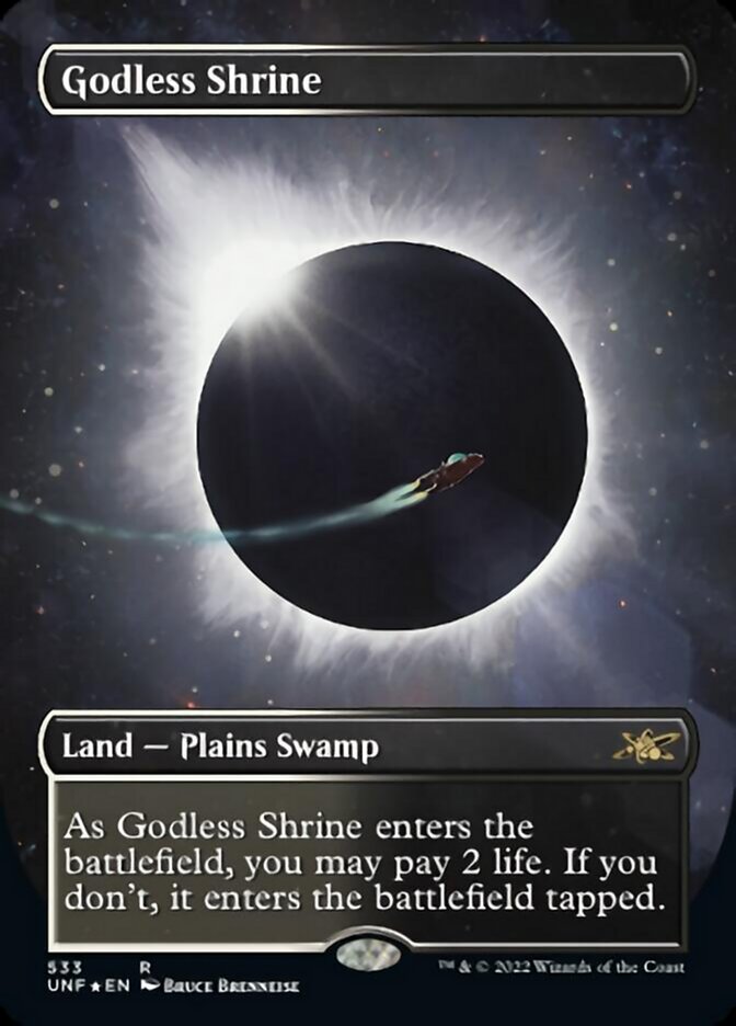 Godless Shrine (Borderless) (Galaxy Foil) [Unfinity] | The CG Realm