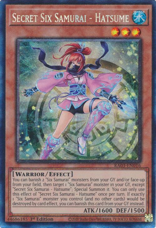 Secret Six Samurai - Hatsume (CR) [RA03-EN016] Prismatic Collector's Rare | The CG Realm