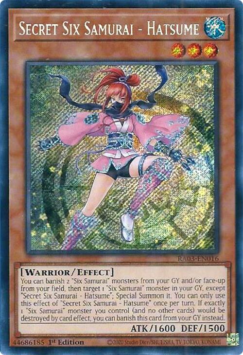 Secret Six Samurai - Hatsume (Secret Rare) [RA03-EN016] Secret Rare | The CG Realm
