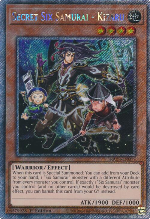 Secret Six Samurai - Kizaru (Platinum Secret Rare) [RA03-EN017] Platinum Secret Rare | The CG Realm