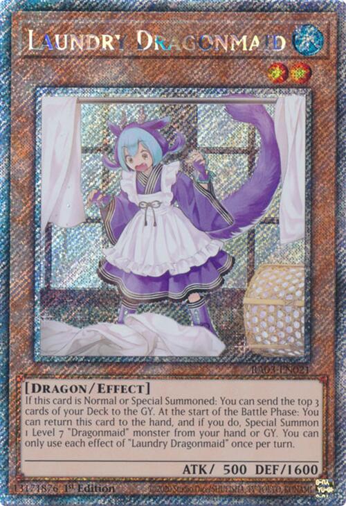 Laundry Dragonmaid (Platinum Secret Rare) [RA03-EN021] Platinum Secret Rare | The CG Realm