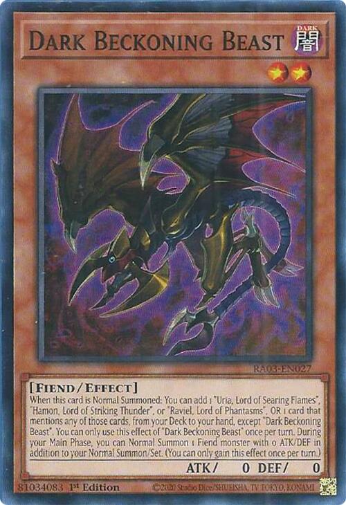 Dark Beckoning Beast [RA03-EN027] Super Rare | The CG Realm