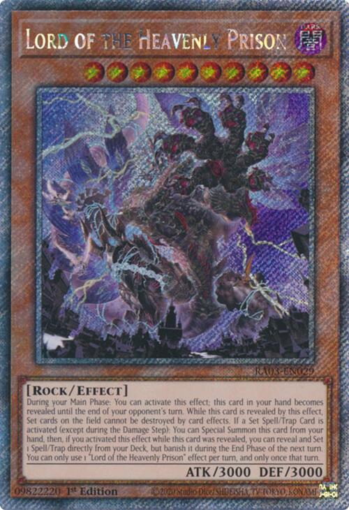 Lord of the Heavenly Prison (Platinum Secret Rare) [RA03-EN029] Platinum Secret Rare | The CG Realm