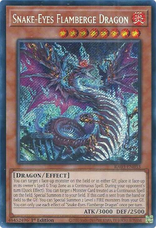 Snake-Eyes Flamberge Dragon (Secret Rare) [RA03-EN033] Secret Rare | The CG Realm