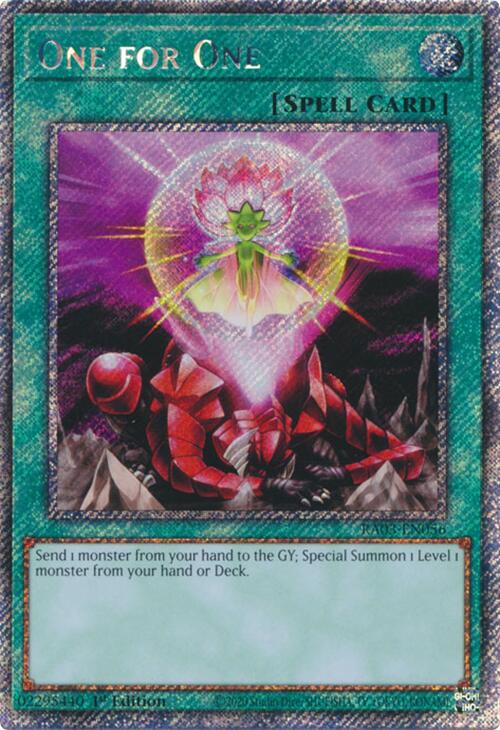 One for One (Platinum Secret Rare) [RA03-EN056] Platinum Secret Rare | The CG Realm