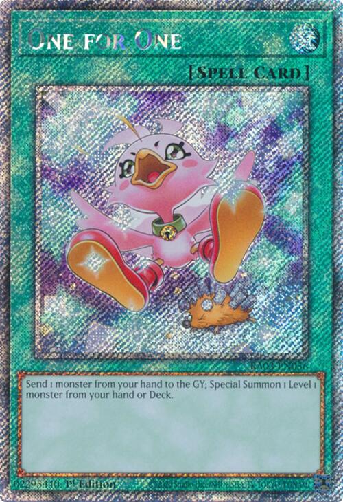 One for One (Alternate Art) (Platinum Secret Rare) [RA03-EN056] Platinum Secret Rare | The CG Realm