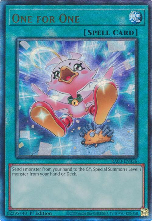 One for One (Alternate Art) (UTR) [RA03-EN056] Prismatic Ultimate Rare | The CG Realm