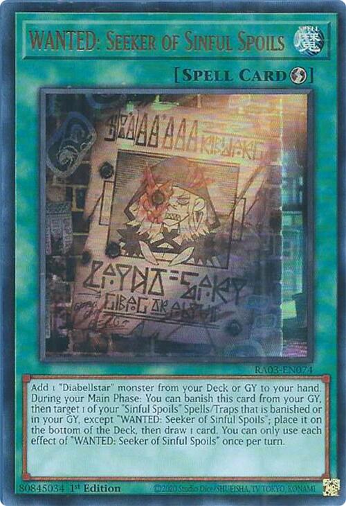 WANTED: Seeker of Sinful Spoils (UR) [RA03-EN074] Ultra Rare | The CG Realm