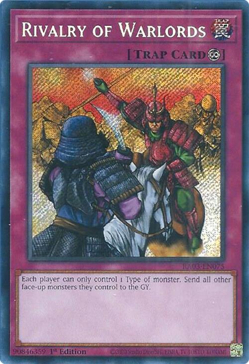 Rivalry of Warlords (Secret Rare) [RA03-EN075] Secret Rare | The CG Realm