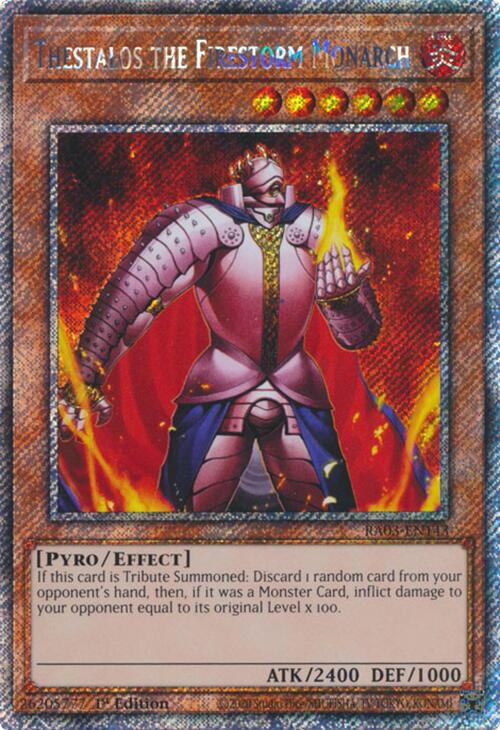 Thestalos the Firestorm Monarch (Platinum Secret Rare) [RA03-EN143] Platinum Secret Rare | The CG Realm