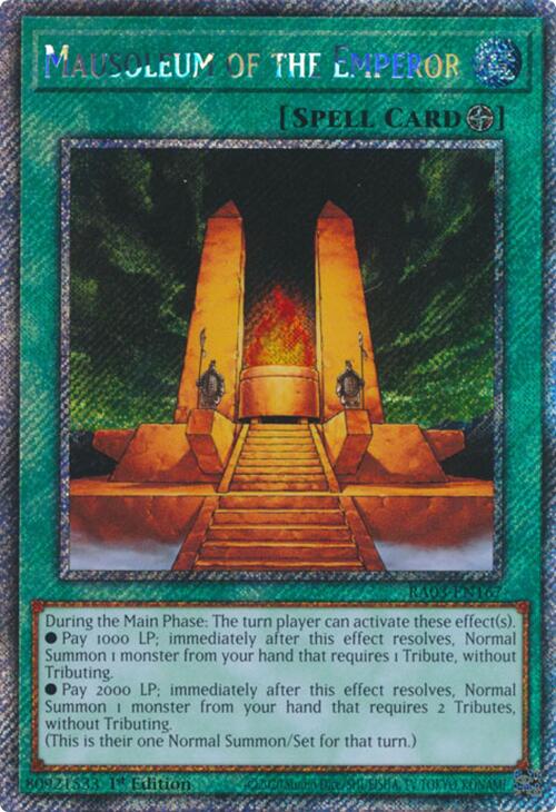 Mausoleum of the Emperor (Platinum Secret Rare) [RA03-EN167] Platinum Secret Rare | The CG Realm