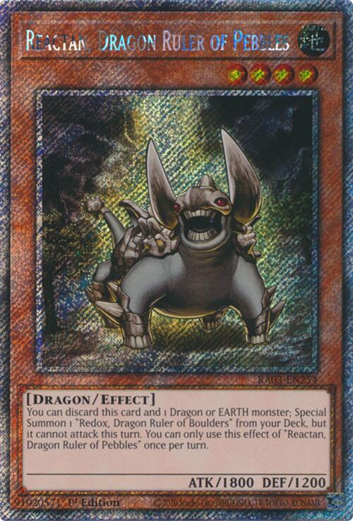 Reactan, Dragon Ruler of Pebbles (Platinum Secret Rare) [RA03-EN254] Platinum Secret Rare | The CG Realm