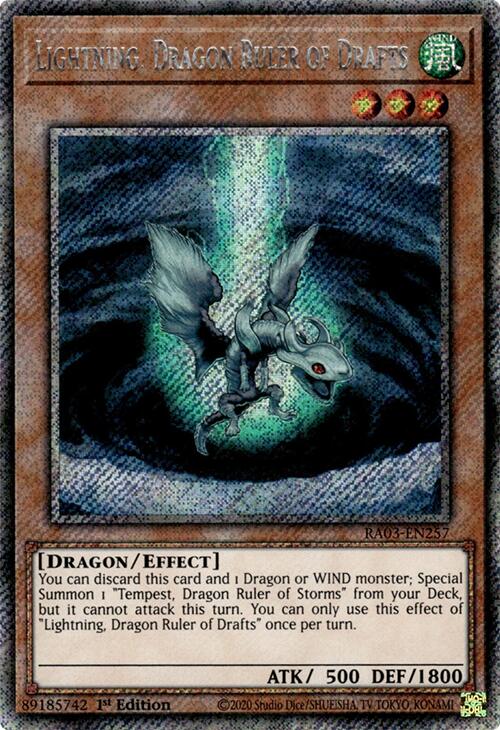 Lightning, Dragon Ruler of Drafts (Platinum Secret Rare) [RA03-EN257] Platinum Secret Rare | The CG Realm