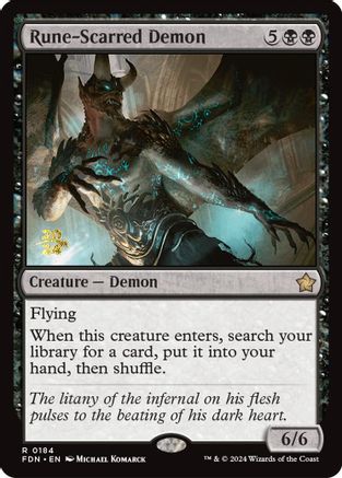 Rune-Scarred Demon (PRE-184) - Prerelease Cards Foil