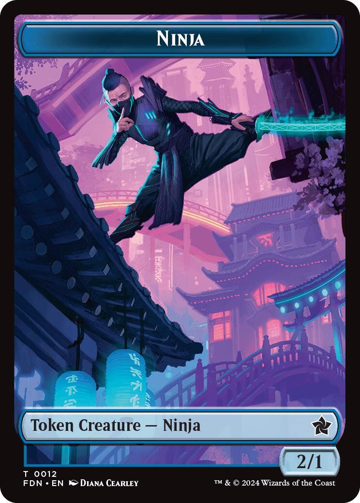 Emblem - Kaito, Cunning Infiltrator // Ninja Doubled-Sided Token (FDN-24 // 12) - Foundations