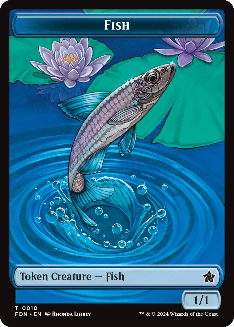 Faerie // Fish Doubled-Sided Token (FDN-9 // 10) - Foundations