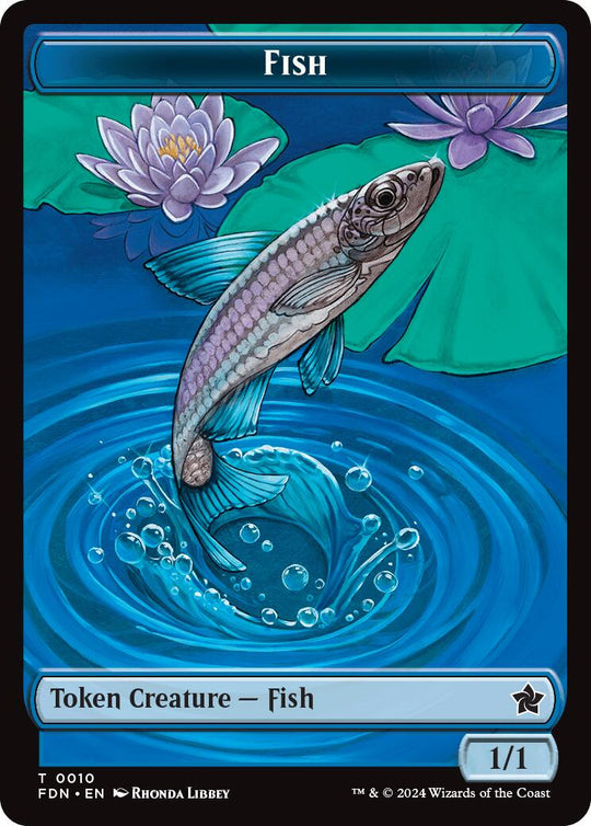 Faerie // Fish Doubled-Sided Token (FDN-9 // 10) - Foundations