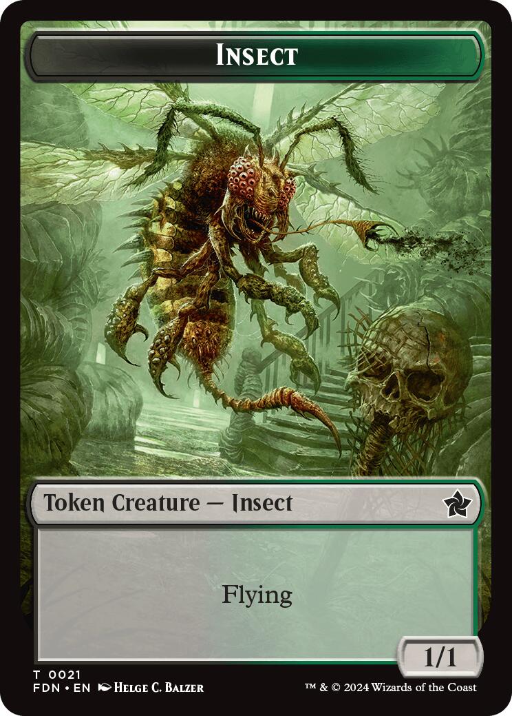 Zombie // Insect Doubled-Sided Token (FDN-15 // 21) - Foundations
