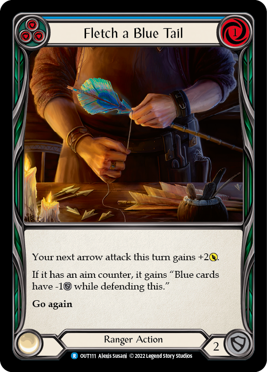 Fletch a Blue Tail (Blue) [OUT111] (Outsiders)  Rainbow Foil | The CG Realm