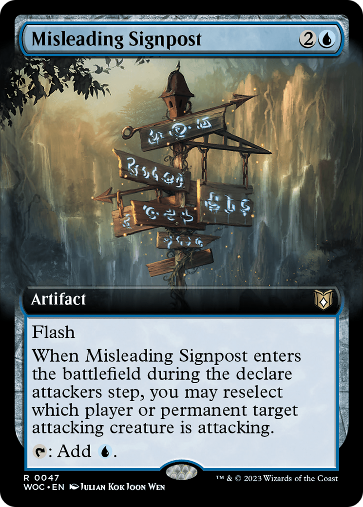 Misleading Signpost (Extended Art) [Wilds of Eldraine Commander] | The CG Realm